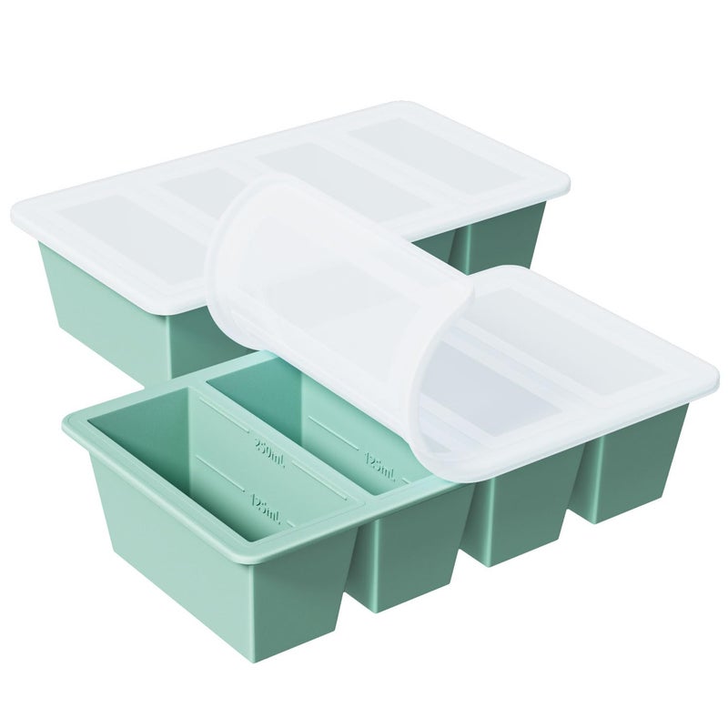 GGOW Silicone Freezer Tray for Sauce Cube: GGOW Silicone Freezing Tray for Soup Storage - Freeze 250mL 125mL Souped Broth Portion - Image 1